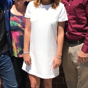 Plain white shift LuLus mini dress!